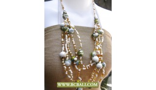 Bcbali 5 Strand Beads and Pearls Fashion Necklaces